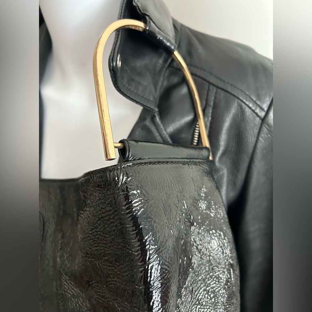 VTG Leather Black Genuine Leather  Shoulder Bag - Picture 8 of 13